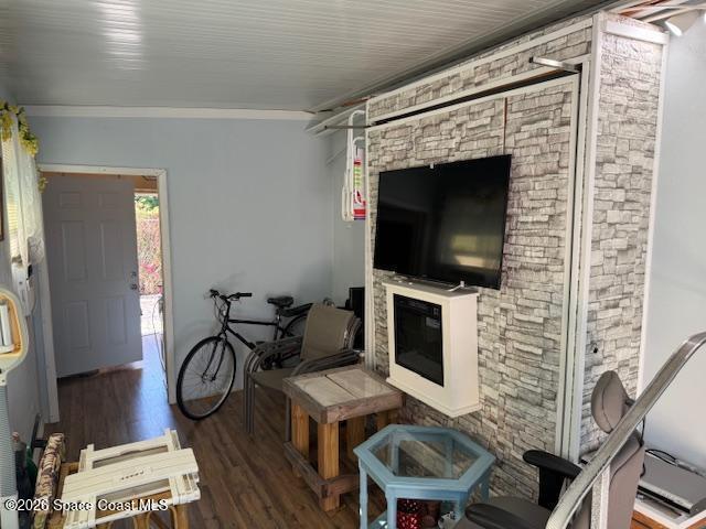 320 Akron Way Rockledge, FL 32955 - Photo 21 of 22 a living room with furniture a flat screen tv and a fireplace