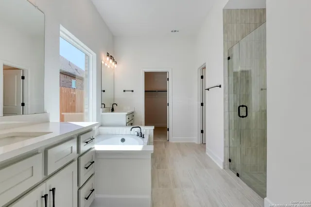 a bathroom with a shower