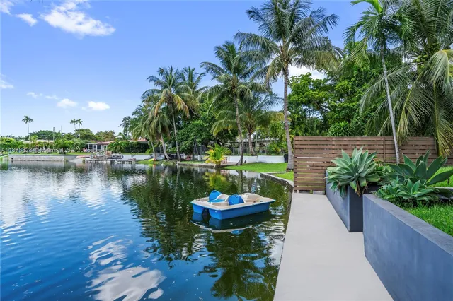 a swimming pool with a yard