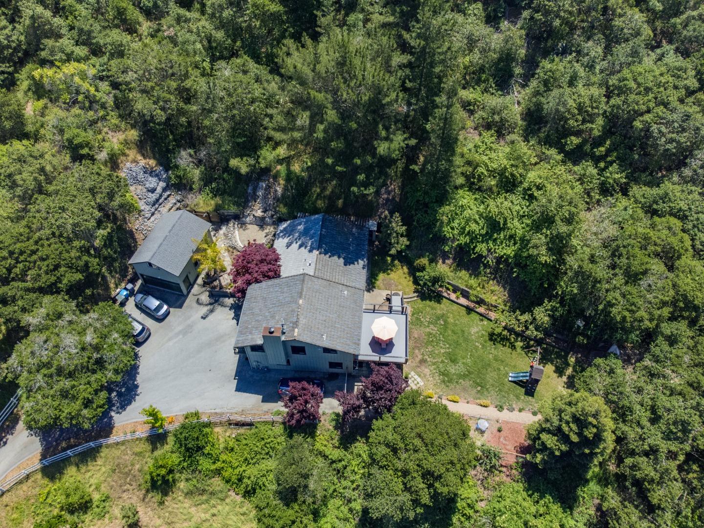 577 Carr Avenue Aromas, CA 95004 - Photo 37 of 37 an aerial view of house with yard swimming pool and outdoor seating
