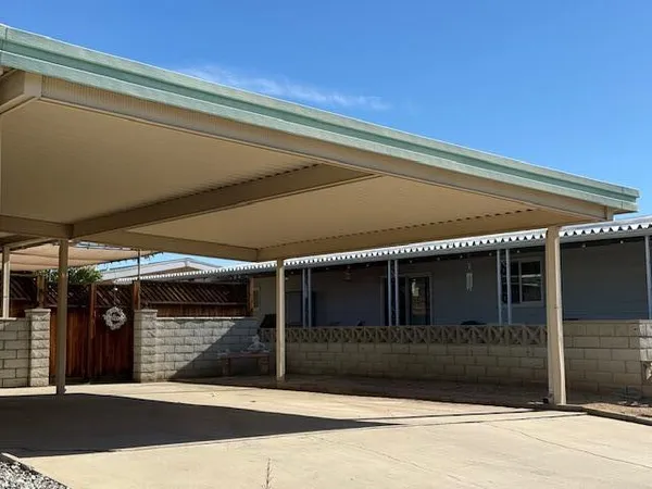 a view of a building with door
