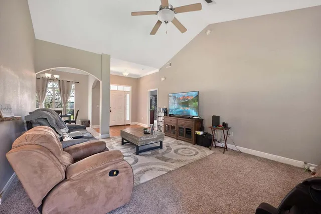 a living room with furniture