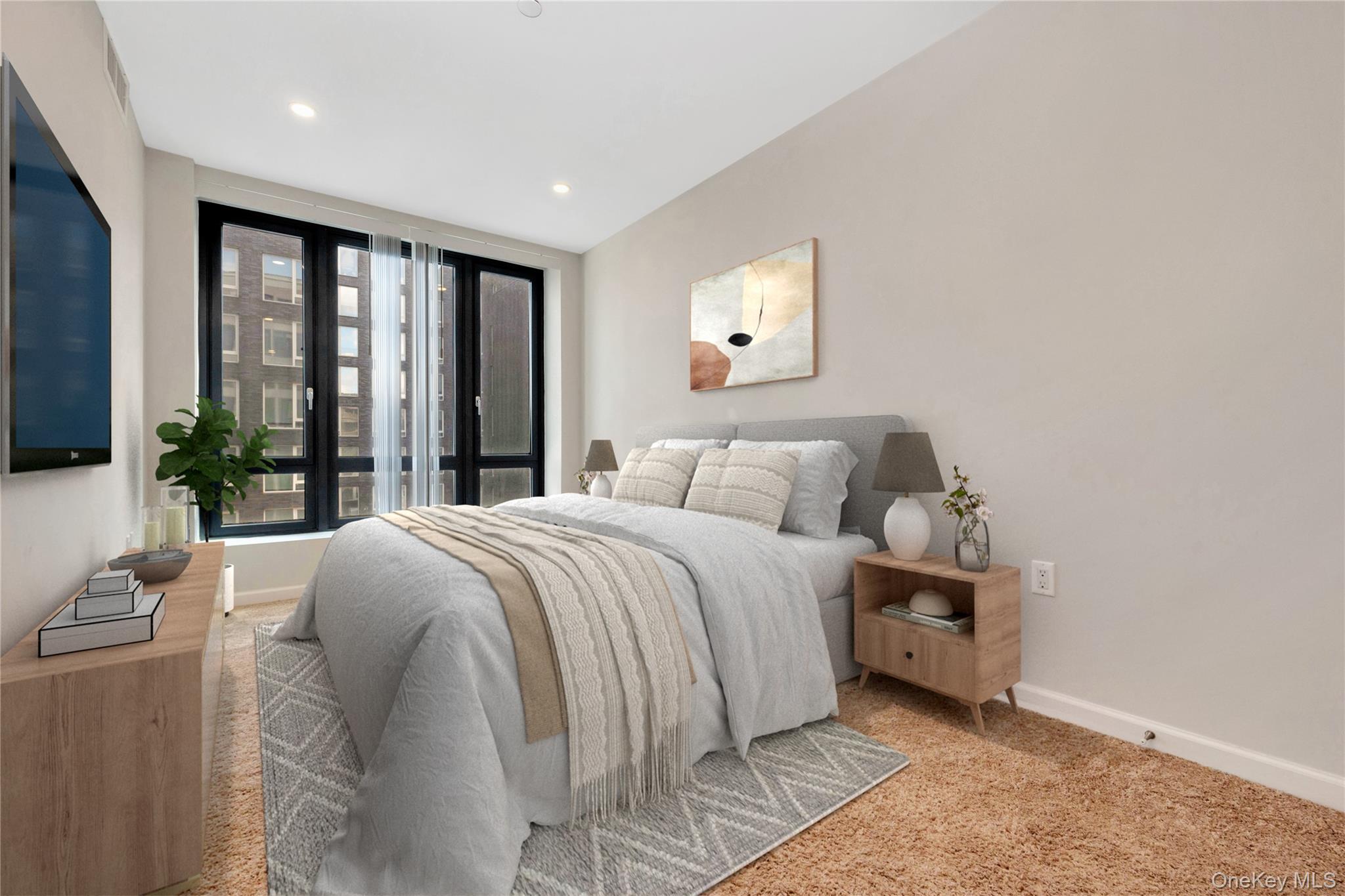 148-36 89th Avenue, Unit 204 Queens, NY 11435 - Photo 9 of 32 a spacious bedroom with a bed and a large window