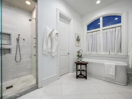 a bathroom with a shower