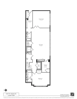 a picture of a room with a bench