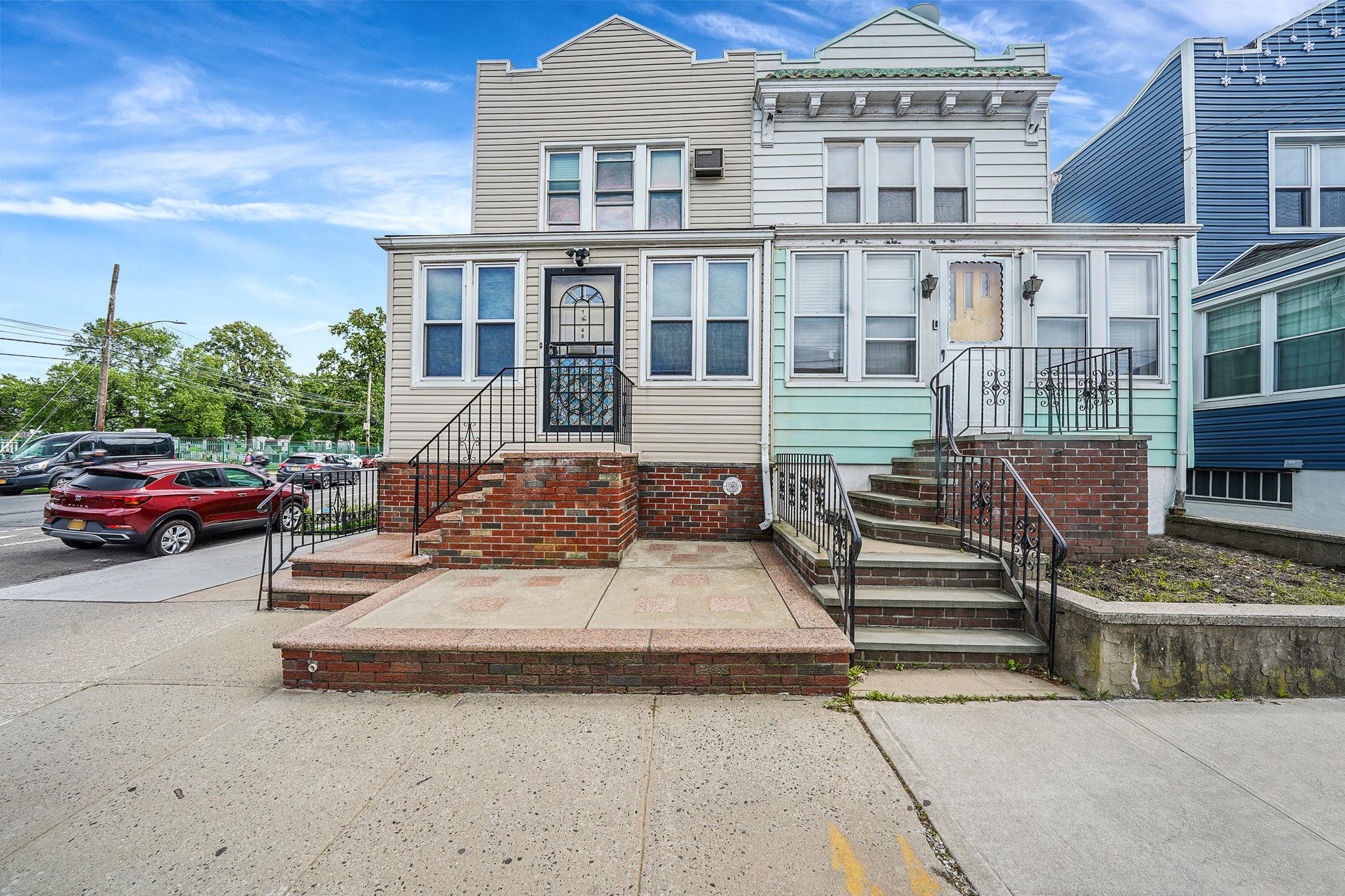 a view of a car parked in front of a building