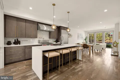 a kitchen with lots of counter top space