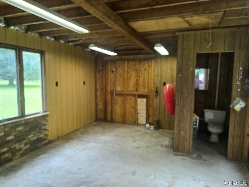 7322 Ridge Road Hartland, NY 14094 - Photo 24 of 34 Barn workshop with electric, heat, water - rough bathroom (18 x 13)