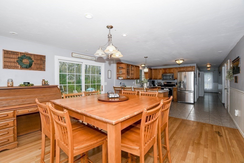 116 Tispaquin Street Middleboro, MA 02346 - Photo 7 of 37 a view of a dining room with furniture window and wooden floor