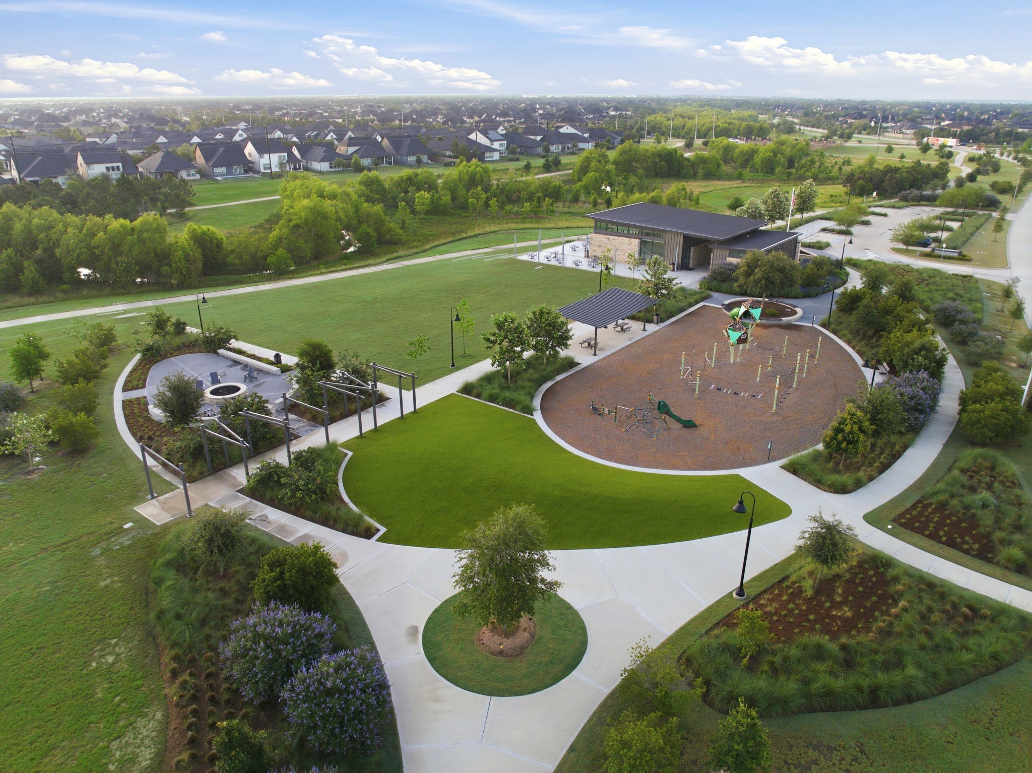 28811 Ember Crest Lane Fulshear, TX 77441 - Photo 41 of 47 an aerial view of a house with yard swimming pool and outdoor seating