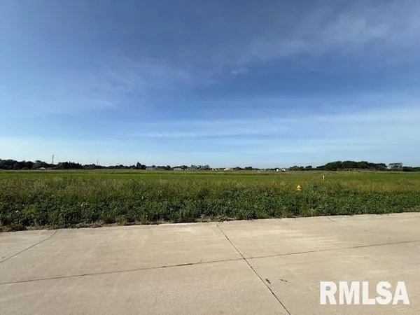 a view of a green field with an ocean