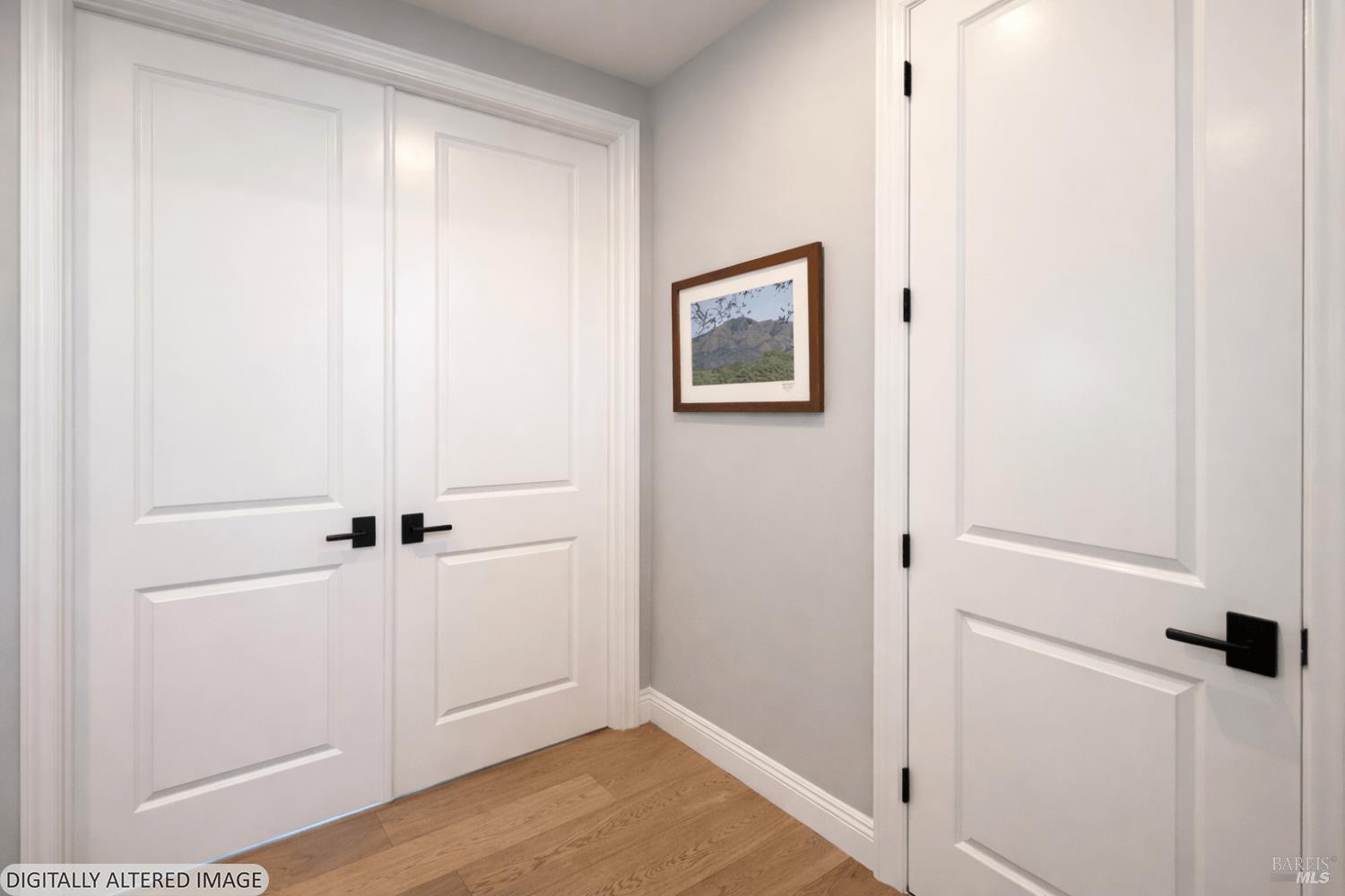 3726 Cannes Place Santa Rosa, CA 95403 - Photo 41 of 69 Here we are at the double door entrance to the main level bedroom, wit the door to the right for the full bathroom with stall shower.