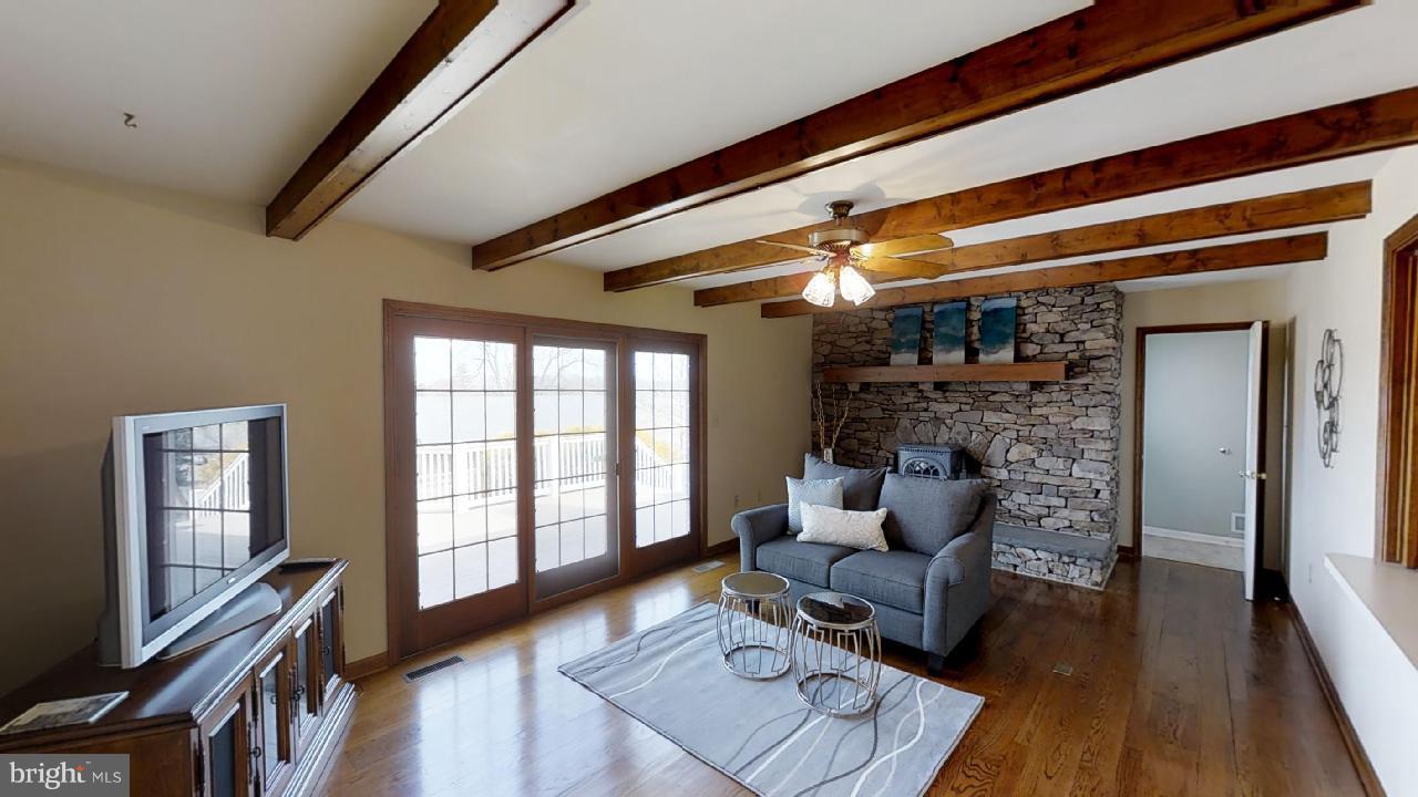 Family Room With Wood Stove