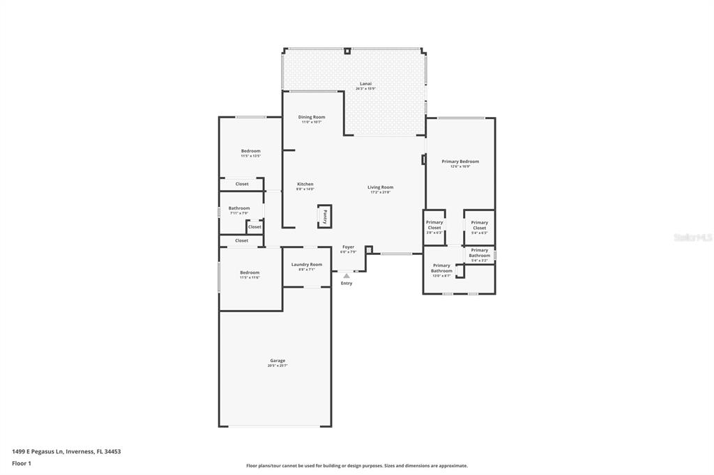 1499 East Pegasus Lane Inverness, FL 34453 - Photo 46 of 46 a picture of a floor plan