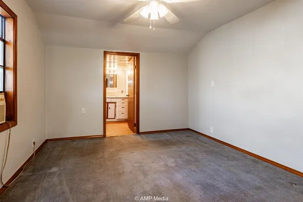 an empty room with a window