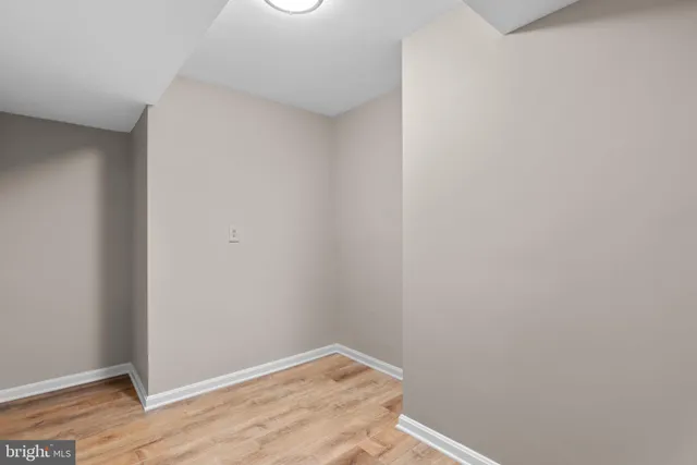 a view of small space with empty racks