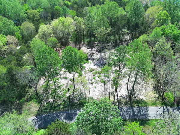a view of road with trees