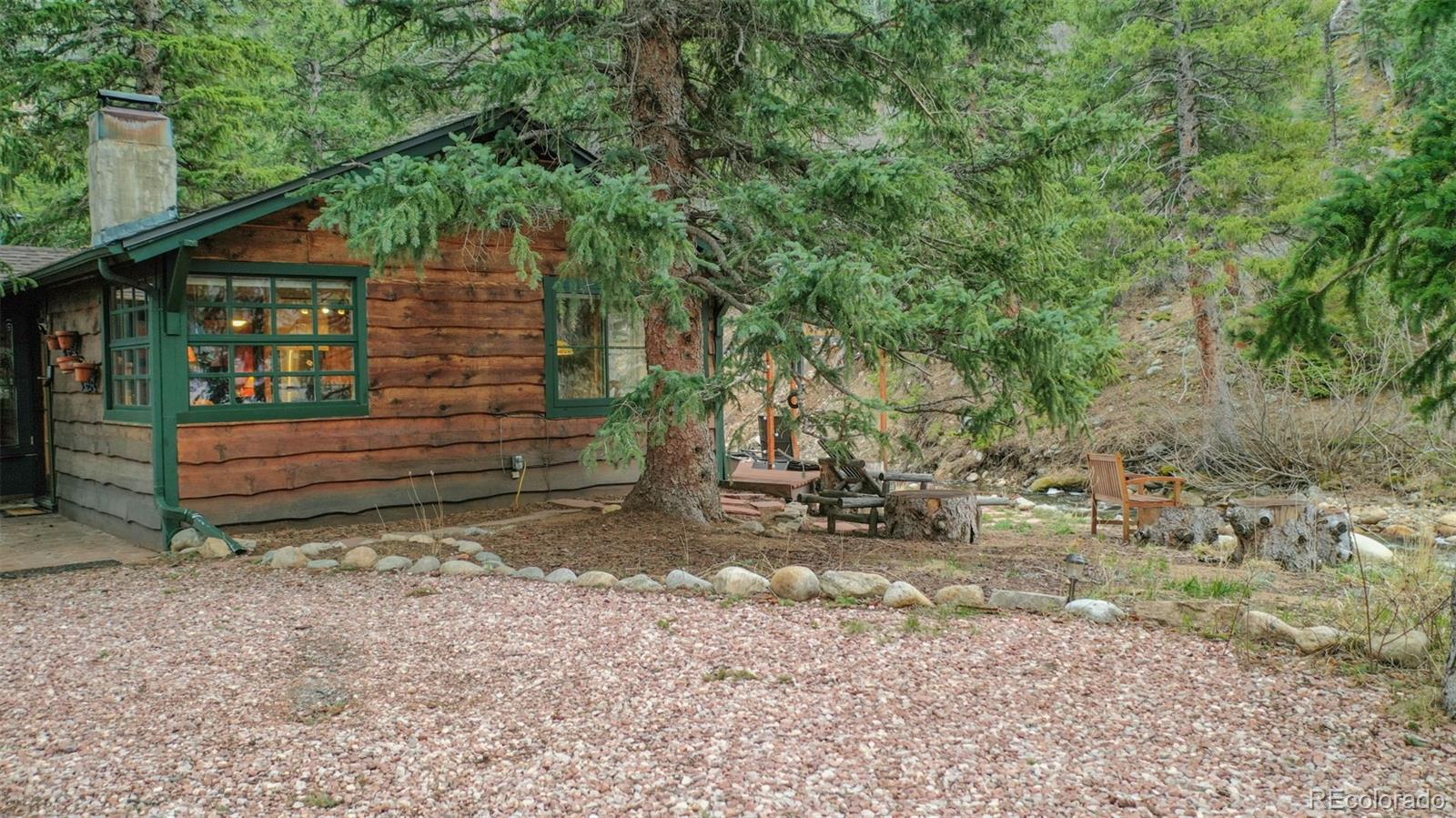 2927 Riverside Drive Lyons, CO 80540 - Photo 23 of 30 a backyard of a house with a tree