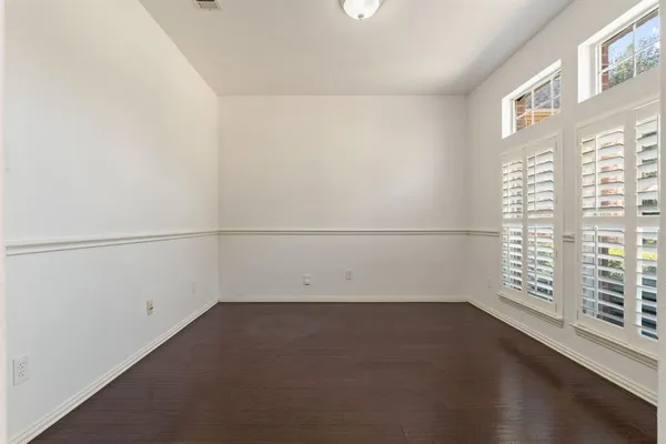 a view of a room that has window in it