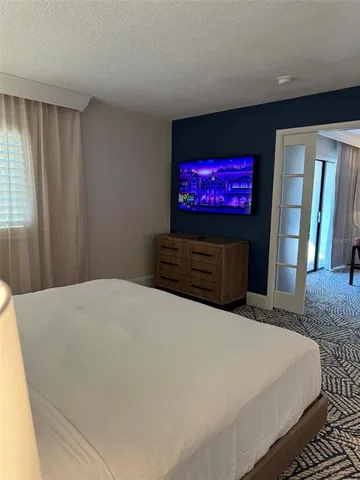 a living room with a large window