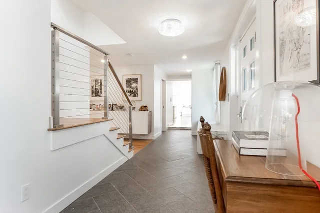 a view of a living room with furniture