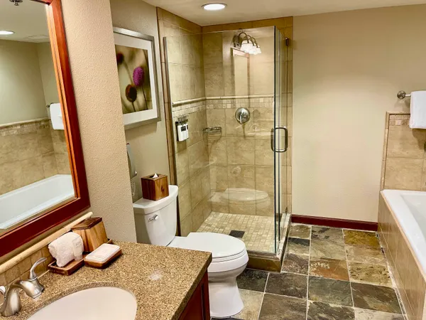 a bathroom with a sink and a shower