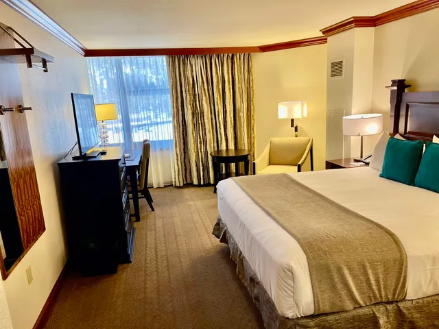 a bed room with a bed and a chair