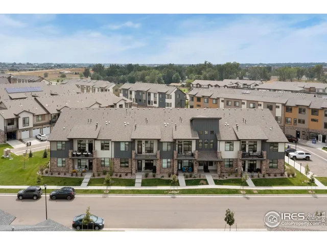a view of a town with big houses