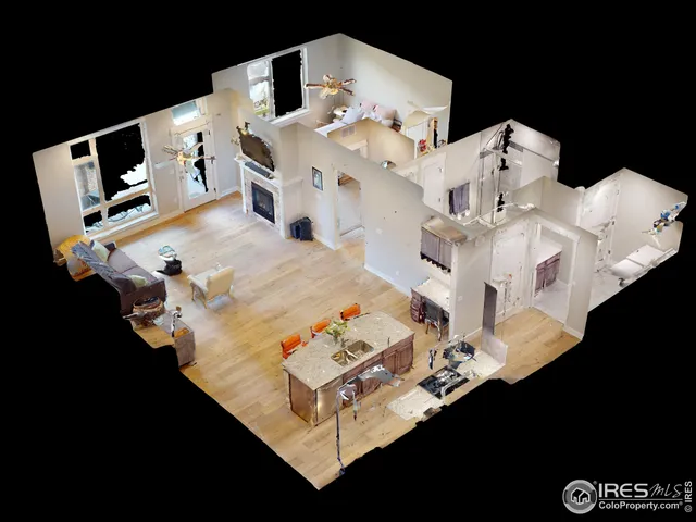 a view of living room with furniture and flat screen tv