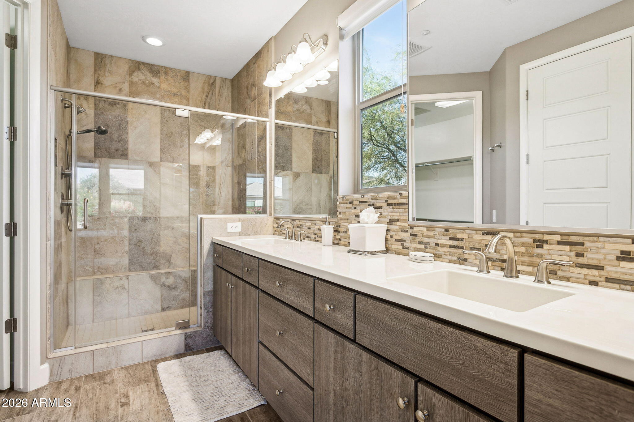 17660 East Fort Verde Road Rio Verde, AZ 85263 - Photo 23 of 56 a bathroom with a shower sink and mirror