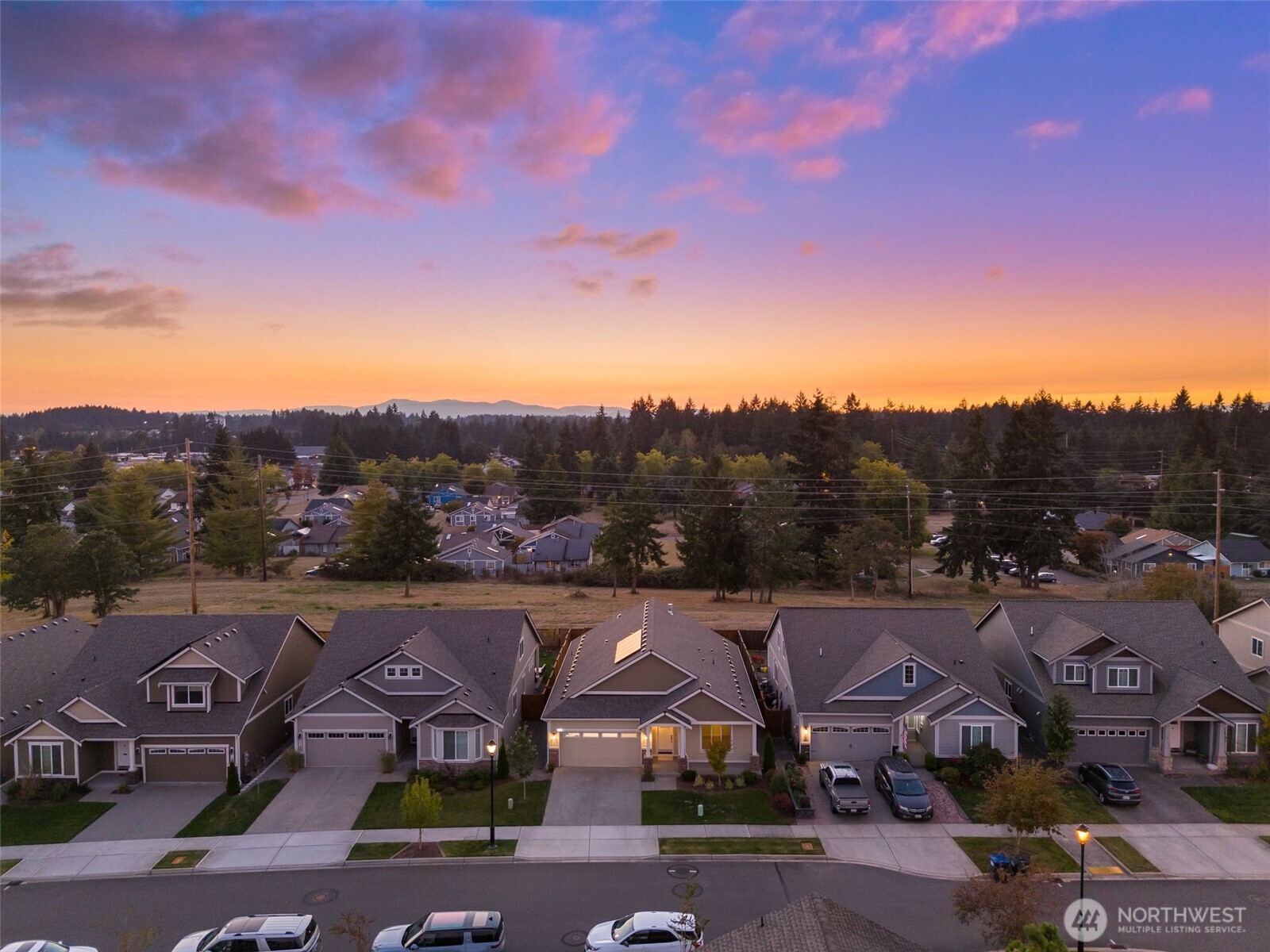 637 Maggee Street Southeast Lacey, WA 98513 - Photo 31 of 34 an aerial view of residential houses with outdoor space and trees