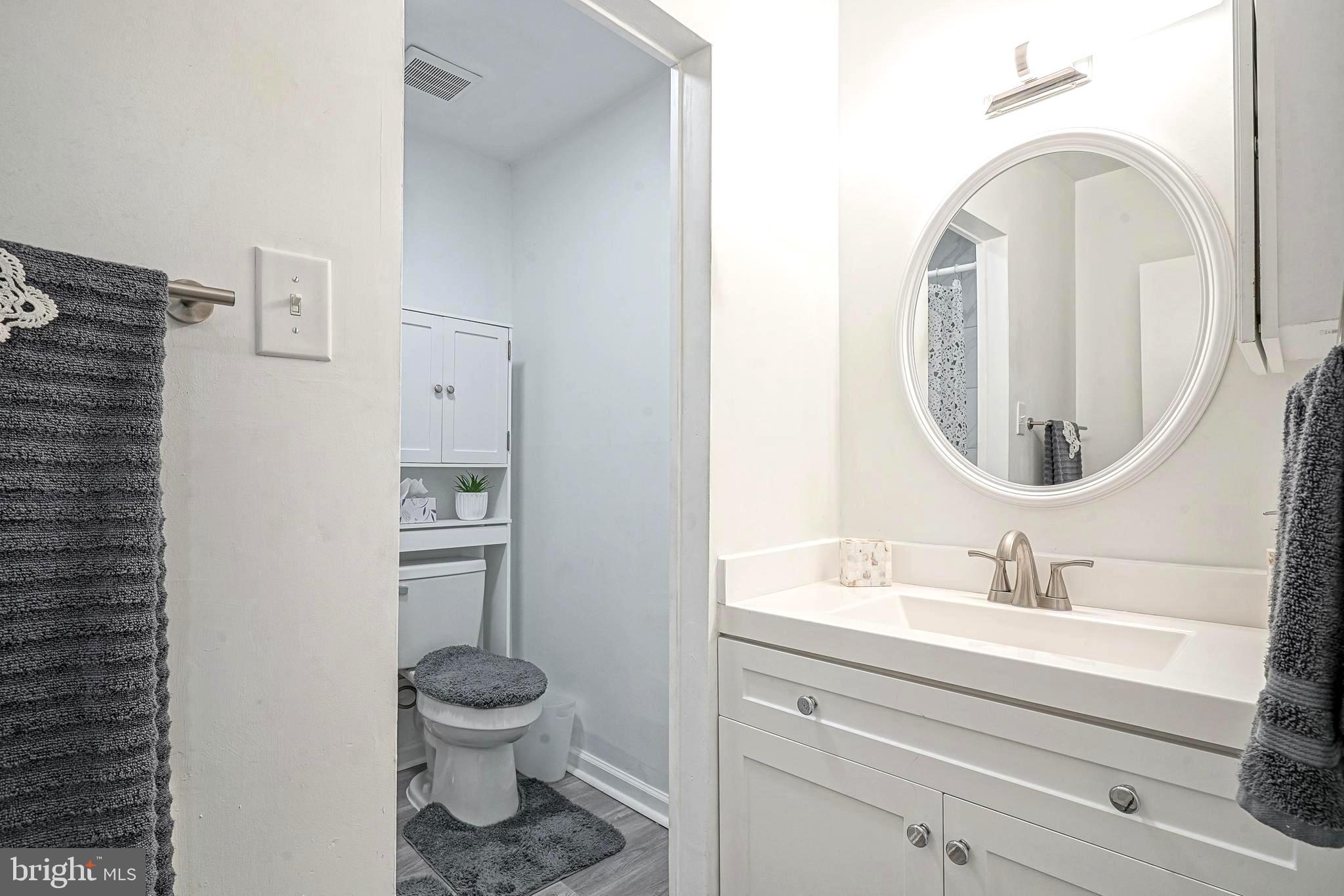 5 Via Cascata Drive Clementon, NJ 08021 - Photo 12 of 26 a bathroom with a toilet sink a mirror and shower