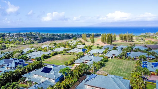 an aerial view of multiple house