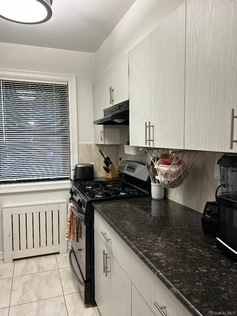 199-08 21st Avenue, Unit 1327 Queens, NY 11357 - Photo 2 of 21 a kitchen with a stove a sink and cabinets
