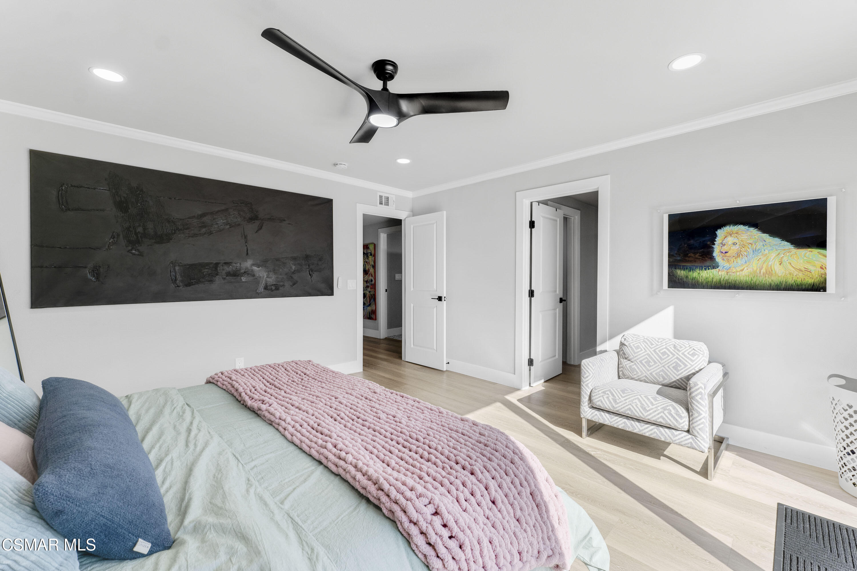 19120 Salt Lake Place Porter Ranch, CA 91326 - Photo 23 of 47 a bedroom with a bed couch and window