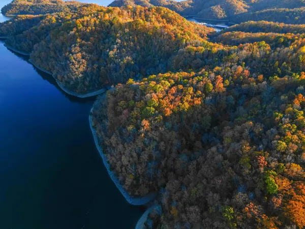 a view of lake with mountain