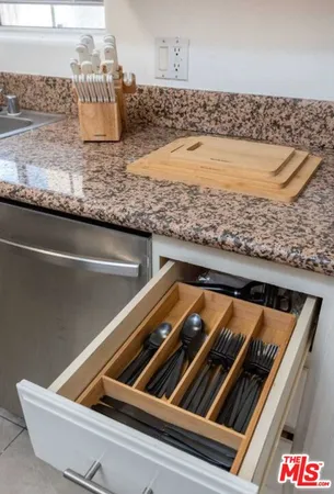 a close view of sink and microwave