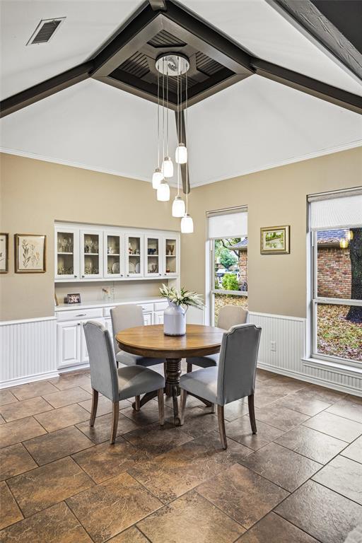 6306 Chelsea Way Garland, TX 75044 - Photo 11 of 37 Breakfast area with ceiling accent and lighting fixture