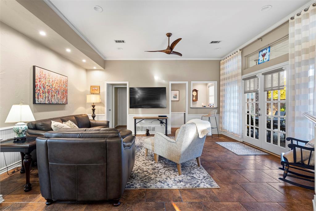 6306 Chelsea Way Garland, TX 75044 - Photo 14 of 37 Family room looking out to patio and backyard