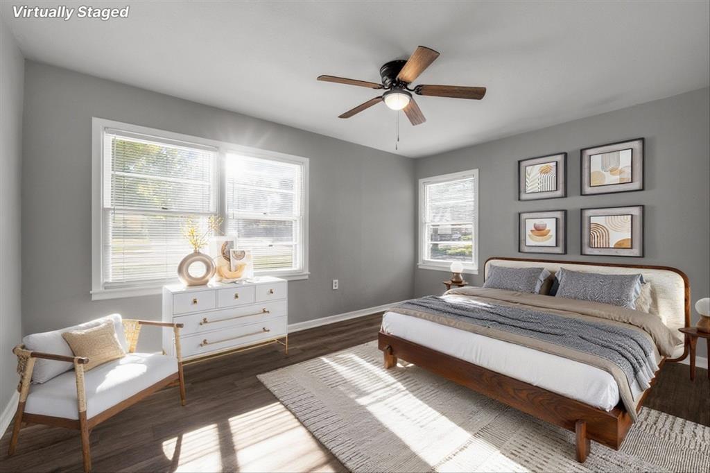 1325 Sunset Street Waco, TX 76710 - Photo 7 of 40 Bedroom featuring wood finished floors and a ceiling fan
