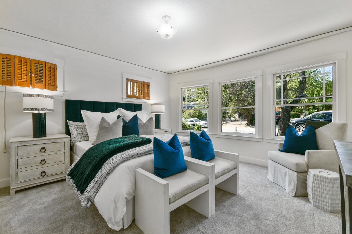 132 Alta Vista Road Woodside, CA 94062 - Photo 25 of 44 a bedroom with a bed and a couch