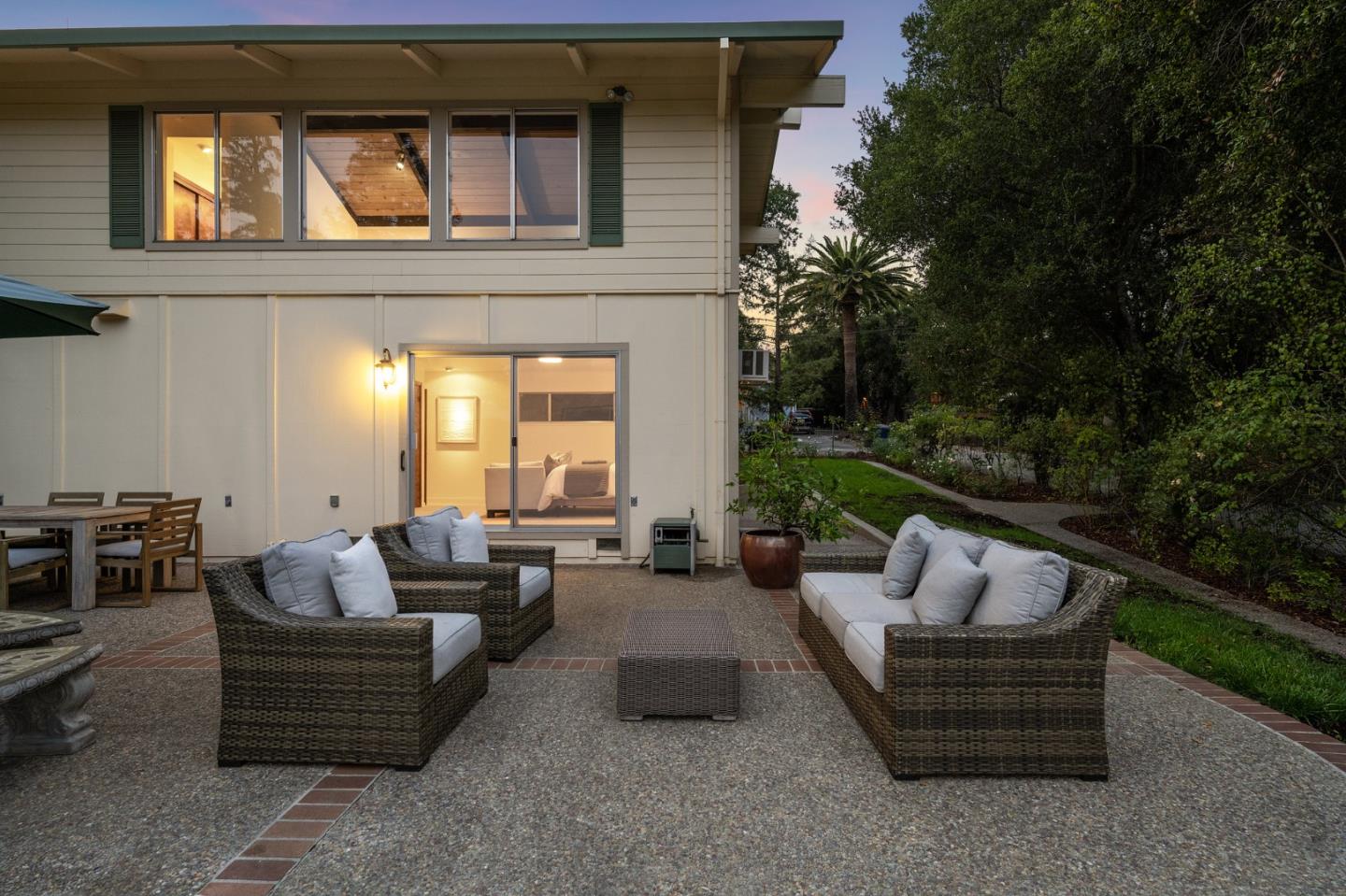 132 Alta Vista Road Woodside, CA 94062 - Photo 39 of 44 a outdoor space with patio the couches and a fireplace