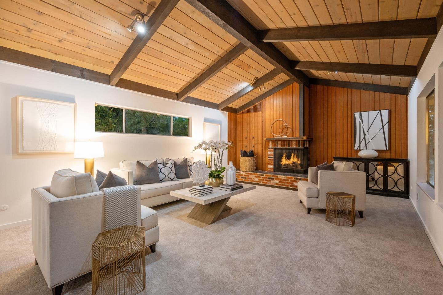 132 Alta Vista Road Woodside, CA 94062 - Photo 7 of 44 a living room with furniture and a large window