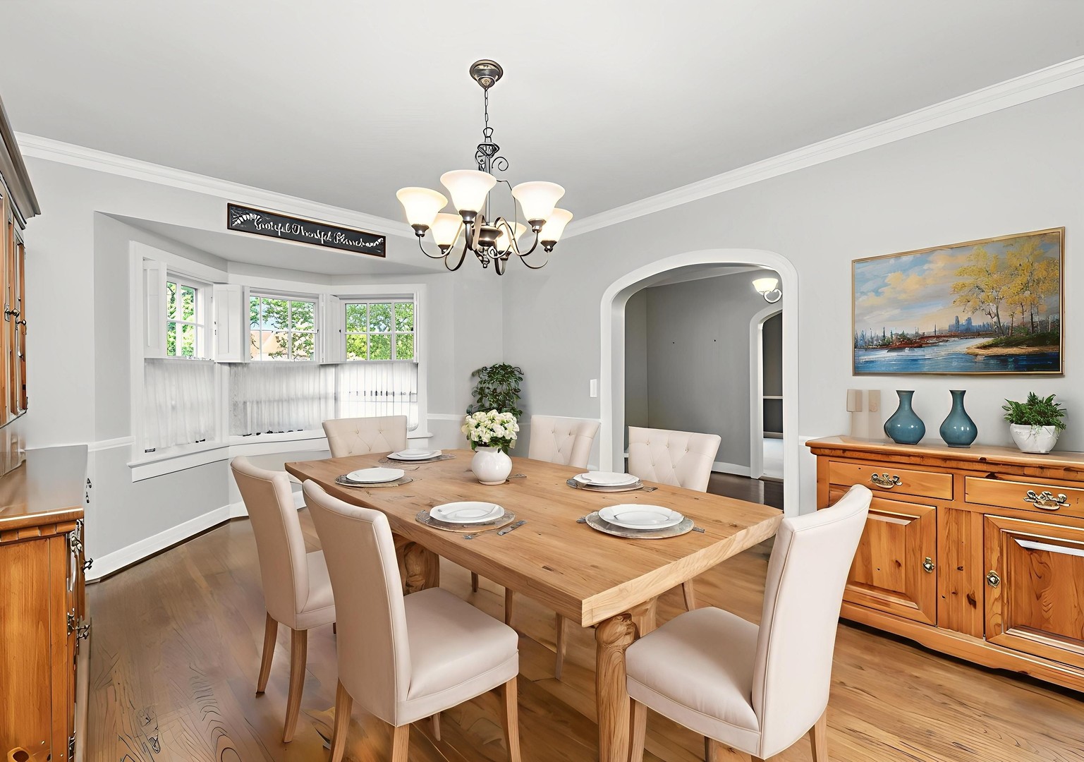 229 Country Club Road Chicago Heights, IL 60411 - Photo 13 of 31 a view of a dining room with furniture window and wooden floor