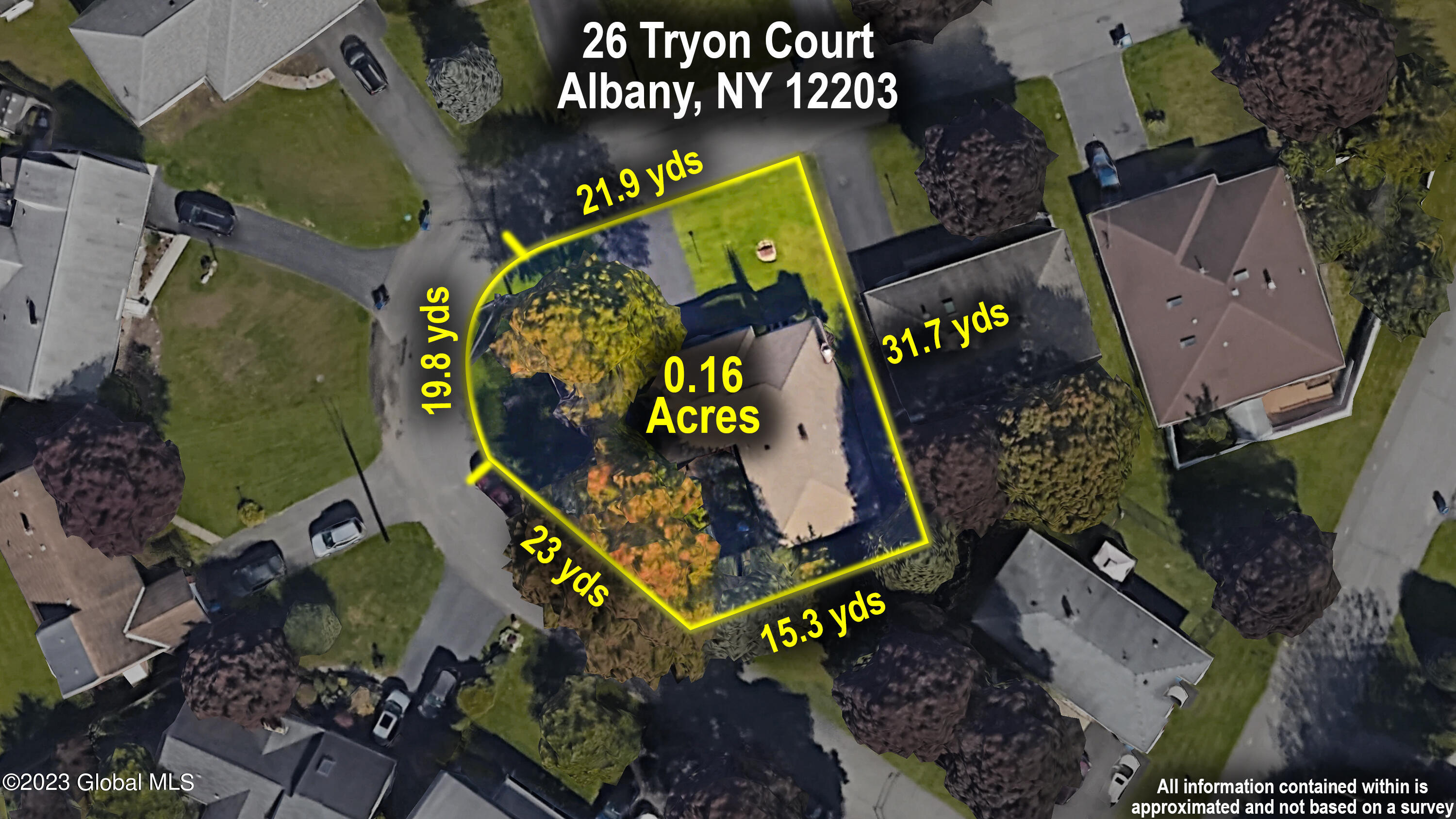 26 Tryon Court Albany, NY 12203 - Photo 39 of 39 Property Line Overlay Dimensions