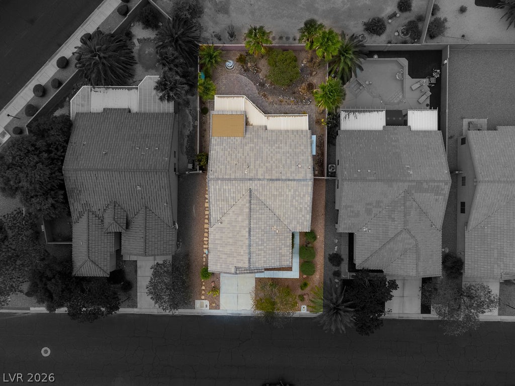 3591 Driving Range Street Las Vegas, NV 89122 - Photo 12 of 79 This overhead perspective highlights the property's inviting layout and well-maintained grounds.