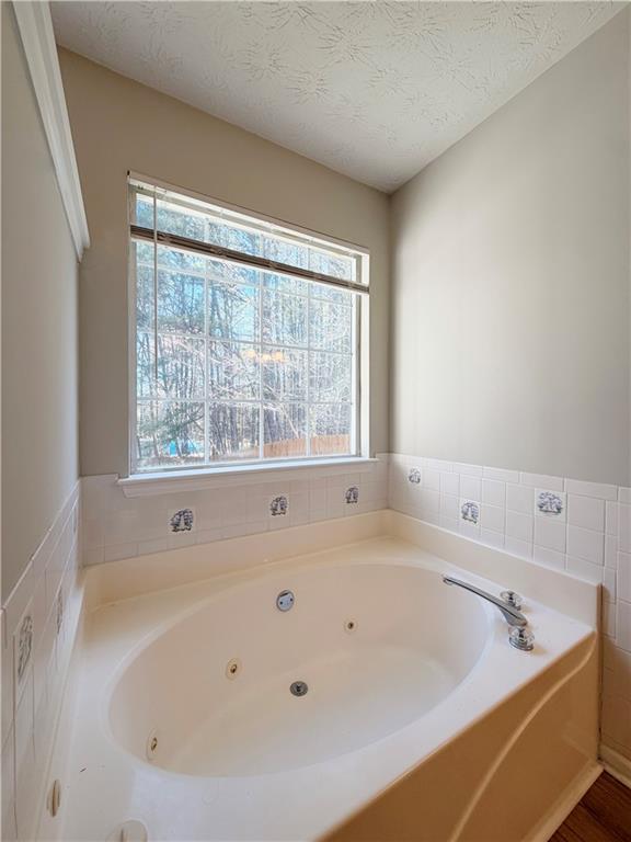 2575 Hamilton Parc Lane Northeast Buford, GA 30519 - Photo 49 of 63 a bathroom with a bathtub and next to a window