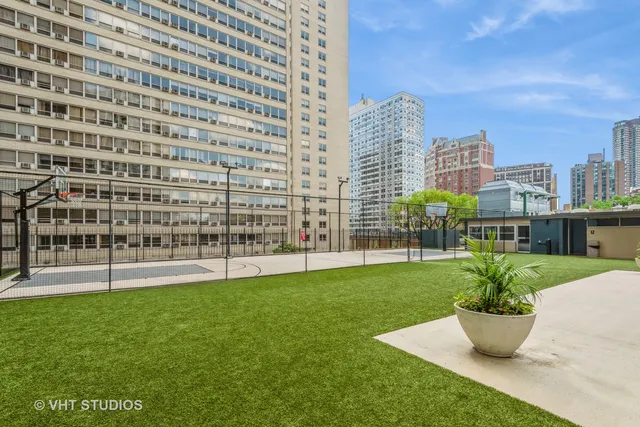 a view of a city with tall buildings