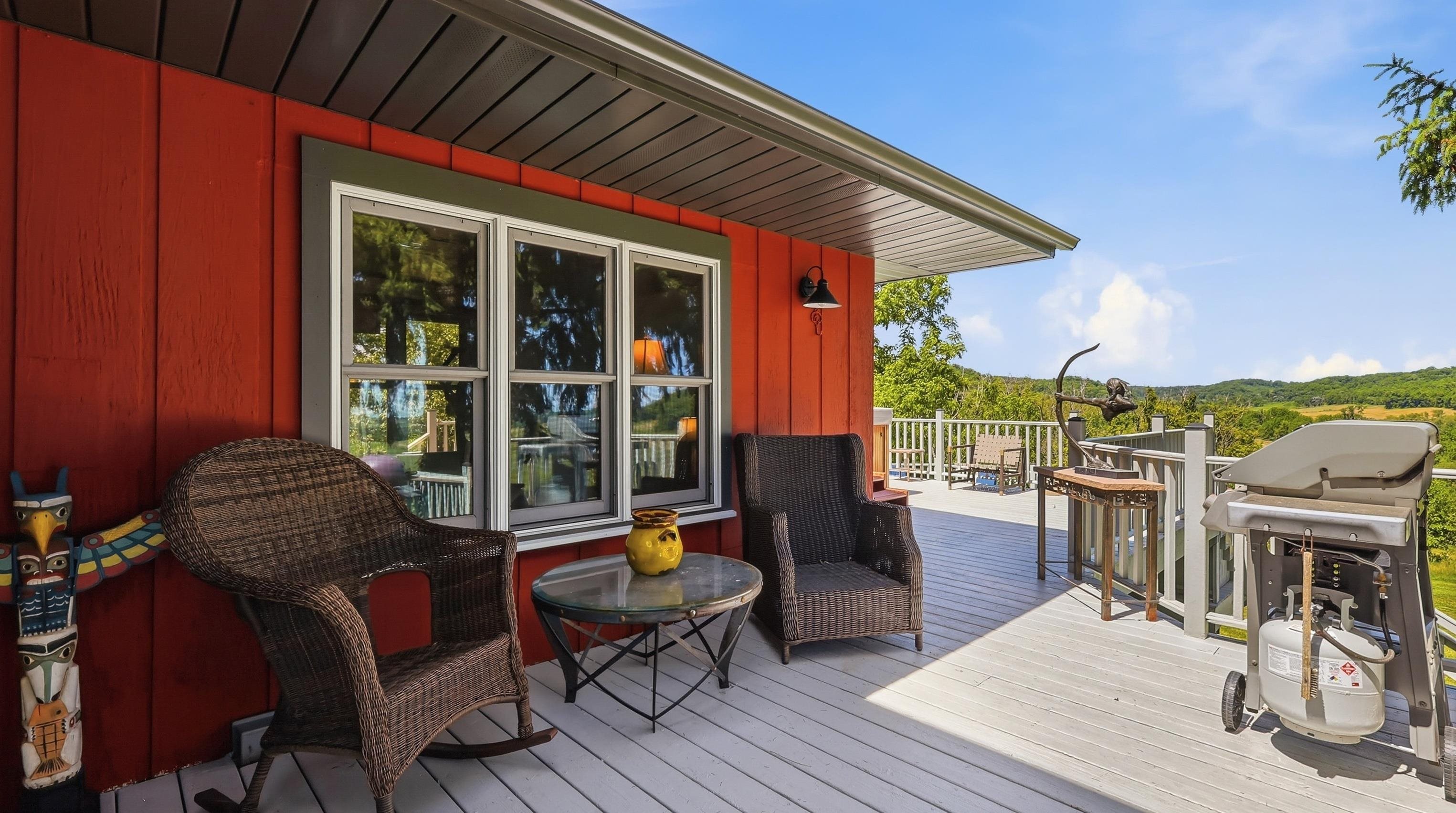 2181 South Irish Hollow Road Galena, IL 61036 - Photo 38 of 48 a balcony with wooden floor and outdoor seating