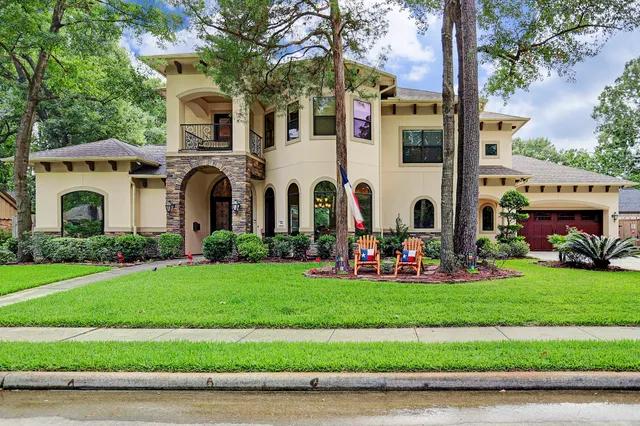 a front view of building with yard